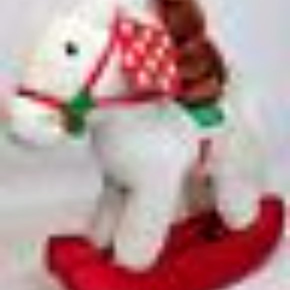 Dakin Christmas Rockers Rocking Horse and Teddy Bear Stuffed Animals 12" -1984 - Picture 6 of 12